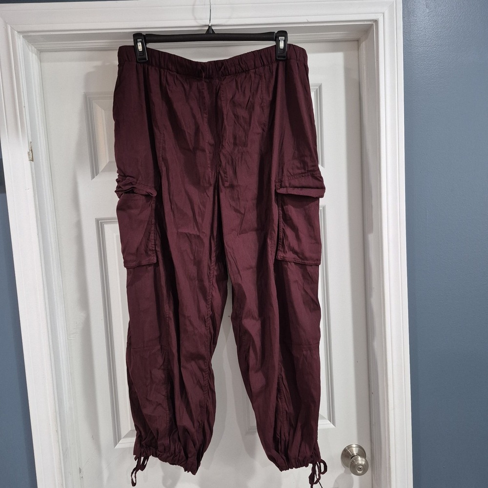 Lululemon Pants Womens XL Garnet Lightweight Cargo Adjustable Tencel Baggyβ